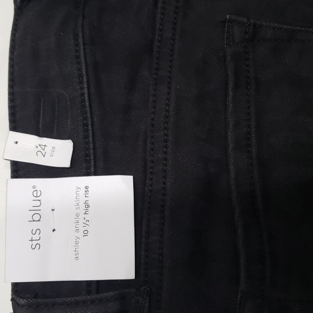 STS Blue Ashley Ankle Skinny, Black w/ faded animal print. Sz 24 NWT - Picture 4 of 6